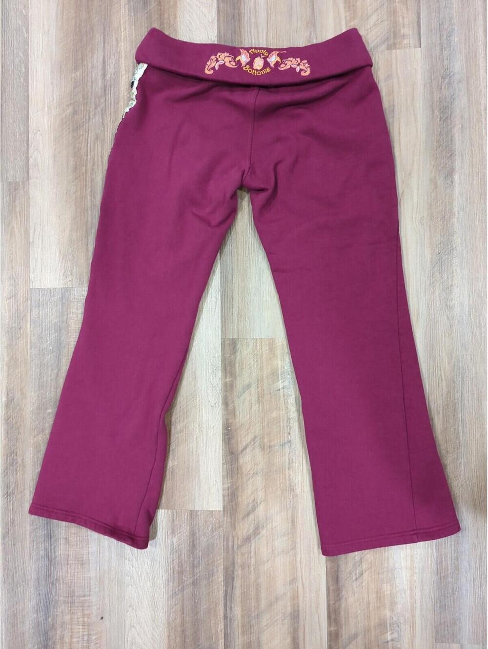 Rare Y2K Apple Bottoms Girls Sweat Pants Maroon